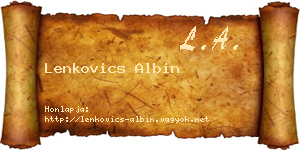 Lenkovics Albin névjegykártya